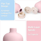 ASEVAT 6.7oz 4Pcs Plastic Refillable Travel Shampoo & Conditioner Bottles With Flip Cap