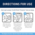 Flents Protechs Foam Ear Plugs for Sleeping, Snoring, Loud Noise, Concerts, Construction, Studying & Traveling, NRR 31, Made in the USA