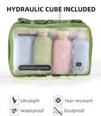 6 Set Compression Packing Cubes for Travel, Large Medium Small Luggage Organizers (Forest Green)