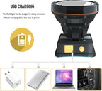 Super Bright Headlamp Rechargeable LED Spotlight with Battery Powered Headlight for Garden Outdoor Camping Fishing (Large)