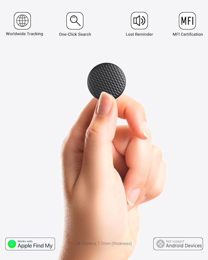 2026 New Smart Tracker Tags: Bluetooth Tracker Tag, Key Finder Tags Works with Apple Find My App, Replaceable Battery, Wallet Finder Tags and Item Locator Tags for Keys, Bags, Luggage, Pets, Wallet
