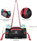 WATERFLY Fanny Pack Waist Bag: Fannie Pack 2 Water Bottle Holders Lumbar Belt Hiking Walking Running Jogging Camping Large Woman Man (Bottle Not Included)