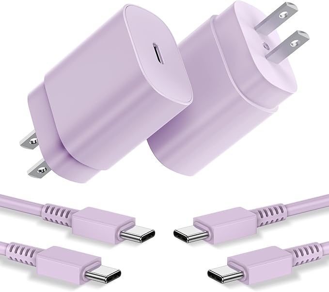 Type C Charger, 2 Pack 25W PD USB C Wall Charger Super Fast Charging Block & 6ft Android Phone Charger Cable for Samsung Galaxy S23 S22 S21 S20 Plus Ultra, Note 20 10 9 8/ S10 S9 S8 Pixel 6 5 4 Pro XL