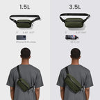 tomtoc 1.5L X-Pac Sling Bag with RFID Blocking, Crossbody Bag Minimalist Chest Shoulder Pack for Men/Women, Water-resistant Lightweight Casual Funny Pack for Travel, Daily Commute