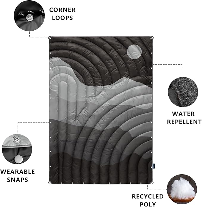 Camping Blanket,Lightweight Puffy Printed Camping Blanket Packable Outdoor Blanket for Camping,Traveling, Stadium, Hiking, Picnics