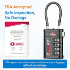 Forge TSA Approved Luggage Locks 4 Digit Combination TSA Travel Locks with TSA008, Open Alert Indicator, Zinc Alloy Body for Luggage, Suitcase, Backpack, and More. Black 4 Locks.