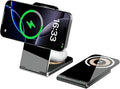 2-in-1 Wireless Charging Station, 15W Fast Mag-Safe Wireless Charger Compatible with iPhone 17 16 15 14 13 12 Pro Max, Foldable Portable Phone Charger Stand with USB-C Cable (No AC Adapter)