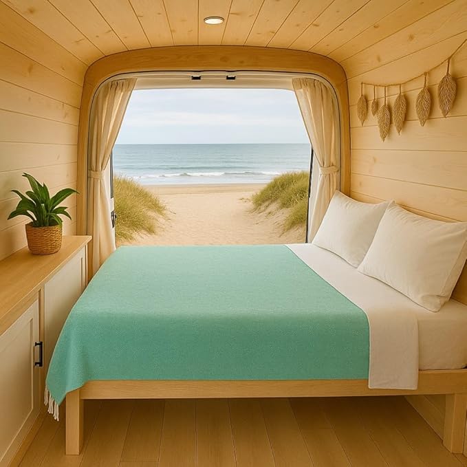 Open Road Goods Solid Color Mexican Yoga Blanket – Large Handwoven Throw for Yoga, Beach, Camping or Home – Soft and Durable Cotton Blend