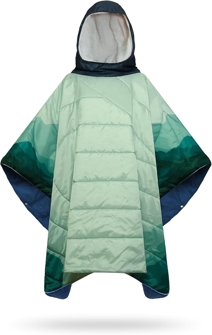 Camping Blanket, Poncho Wearable Hoodie Blankets Outdoor Waterproof Windproof