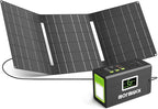 Solar Generator, 127W(Peak 150W) 88.8Wh Portable Power Station with 30W Solar Panel, 110V Lithium Battery Pack with Ac Outlet, Soalr Powered Generator for Home,Camping