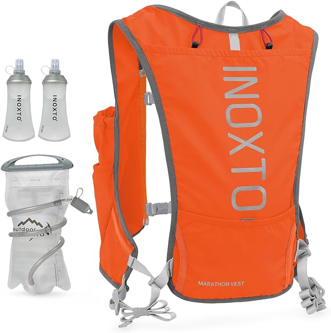 INOXTO Running Hydration Vest Backpack,Lightweight Insulated Pack with 1.5L Water Bladder Bag Daypack for Hiking Trail Running Cycling Race Marathon for Women Men
