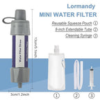 Personal Straw Water Filter - Water Filtration System, Straw Water Purification System, Portable Water Purifier - Outdoor Emergency Survival Gear for Hiking, Camping Accessories and Travel