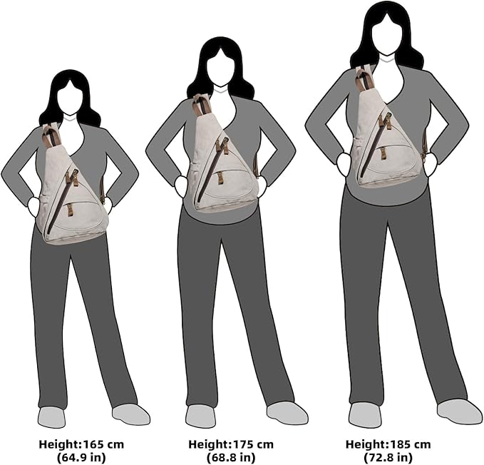 KL928 Canvas Sling Bag - Small Crossbody Backpack Shoulder Casual Daypack Rucksack for Men Women(Large Version)