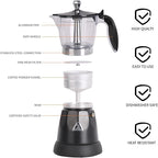 LAOION Cuban Coffee Maker, 6 or 3cup Electric Espresso Coffee Maker, Portable Cafeteras Electricas Modernas, Electric Moka Pot with Detachable Base & Overheat Protection, Coffee Gift for Home Travel
