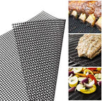 AOOCAN Grill mesh mat - Set of 5 Non Stick BBQ Grill mats, Heavy Duty, Reusable Grilling mats, Easy to Clean - Works on Gas, Charcoal, Pellet Grill - 15.75 x 13 in, Black