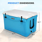 SereneLife Ultra-Tough 25-75 Quart Rotomolded Cooler Box, Holds Upto 64 Cans, Keeps Ice Up to 5 Days, Heavy-Duty Insulated Portable Ice Chest Box, Ideal for Camping, Beach, Picnics, Tailgating, etc