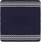 Inca Wall - Thick Alpaca Wool Blanket Heavyweight Camping Outdoors Indoors Soft Peru Queen Size New Ethnic Design (Navy Blue/Ivory, Queen Size)