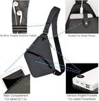 Anti Theft Crossbody Bags Sling Bag for Women Men Waterproof Wander Bag for Sports and Travel. (2.0Grey, Small)