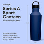 Corkcicle Sport Canteen - Keeps Drinks Cold 25 Hours - Stainless Steel Water Bottle - Triple-Insulated - Spill-Proof - Summer Drinkware Gift - Keeps Drinks Ice Cold - 32 oz - Midnight Navy