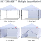 MASTERCANOPY Heavy Duty Pop-up Canopy Tent with Sidewalls (8x8,White)