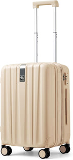Hanke 20 Inch Expandable Carry on Luggage 22x14x9 Airline Approved Lightweight PC Hard Shell Suitcases with Wheels Travel Luggage Rolling Suitcase Travel Luggage Bag for Weekender(Cuba Sand Pink)