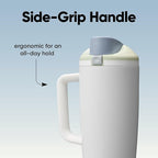 Owala FreeSip Tumbler Insulated Stainless Steel Water Bottle with Built-in Straw and Side Handle, For Travel, Work, School, and Sports, 40oz, BPA Free, Leak Proof, Iced Breeze