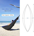 Grassman Camping Hammock Double & Single Portable Hammock with Tree Straps, Lightweight Nylon Parachute Hammocks Camping Accessories Gear for Indoor Outdoor Backpacking, Travel, Hiking, Beach