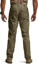 CQR Men's Flex Ripstop Tactical Pants, Water Resistant Stretch Cargo Pants, Lightweight EDC Hiking Work Pants