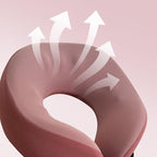 SPRFUFLY Travel Pillow 100% Memory Foam - Neck Pillow for Sleeping, Airplane Pillow with Sleep Mask & Earplugs, Travel Essentials Neck Pillow for Traveling, Long Flights, Train & Office Use(Soft Pink)
