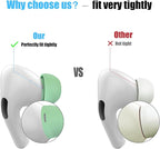 3 Pairs Replacement Ear Tips for AirPods Pro and 2nd Generation with Noise Reduction Hole, Silicone Ear Tips for AirPods Pro with Portable Storage Box and Fits in Charging Case (S/M/L, Mint Green)