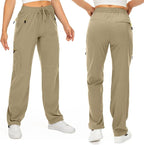 Womens Hiking Pants Quick Dry UPF 50 Lightweight Travel Golf Cargo Safari Pants Zipper Pockets