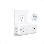 TROND Surge Protector Outlet Extender with 360 Rotating Plug, 4 AC Plug Adapter, 900 Joules Surge Protection, A Small Charging Station, 3-Sided Outlet Splitter for Home Office Travel Dorm, White