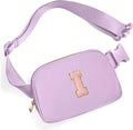 Gitus Initial Belt Bag Fanny Pack Crossbody Bag for Girls Birthday Gifts Age 8-10 Teen Girl Gifts Trend Stuff Personalized Letter Gifts for Daughter Sister (Lavender-I)