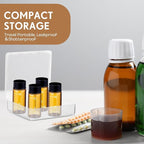 Baderke 4 Pcs Liquid Medicine Travel Container Scale Glass Liquid Containers Small Single Dose Medicine Bottles Dispenser and Leak-proof Plug Travel Essentials Accessories(Brown,10ml)