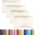 Pillowcases - Ultra Soft Hotel Quality Pillowcase Covers - Comfy, Cozy & Wrinkle Free - Shrinkage and Fade Resistant - Machine Washable Pillow Protectors - (King, Off White, 4 Piece Set)