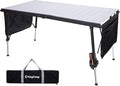 KingCamp Folding Camping Table Foldable, 55.1" x27.6" Aluminum Roll Up Table with Adjustable Height 6-7 Person Large Camp Tables Outdoor with Carrying Bag for BBQ, Patio, Picnic Loads 265 Lbs