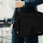 Taygeer Laptop Bag 15.6 Inch, Business Briefcase Gifts for Men Women, Water Resistant Messenger Shoulder Bag with Strap, Premium Office Bag, Carry On Laptop Case for Notebook/Computer/Laptop, Black