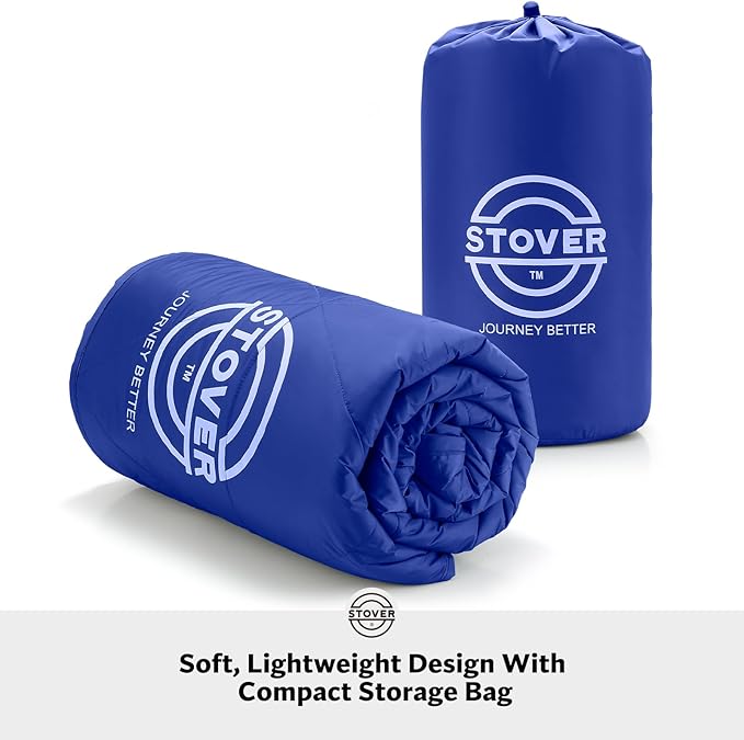 STOVER Outdoor Waterproof Fleece Travel Blanket for Camping, Picnics, Stadiums, Sports, The Beach– Warm, Windproof, Compact, Lightweight & Sand-Resistant (Navy Blue)