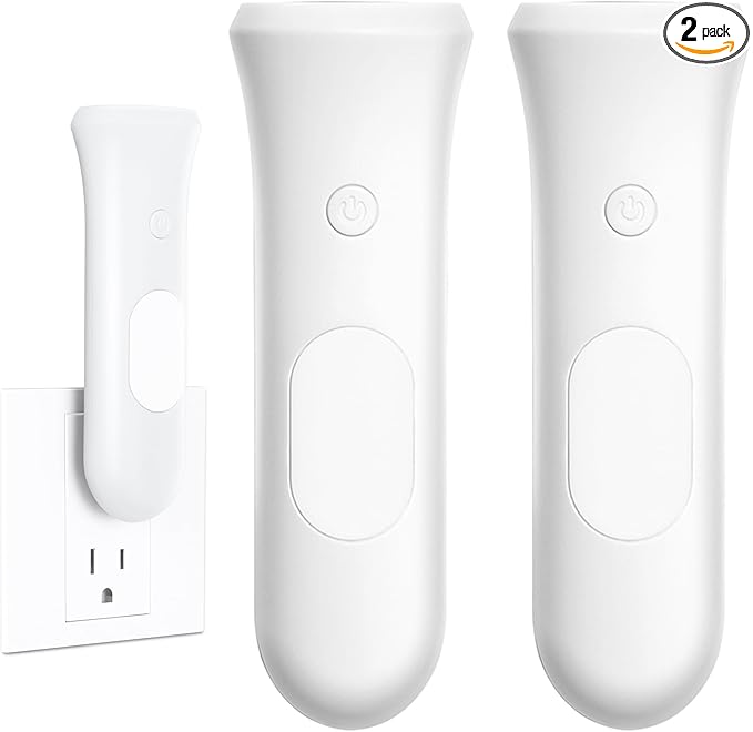 4 in 1 Emergency Power Failure Lights for Home, 2 Pcs Rechargeable LED Flashlight, Automatic Turn-On Power Outage Light Plug in Wall for Snow Storm Weatheready, White