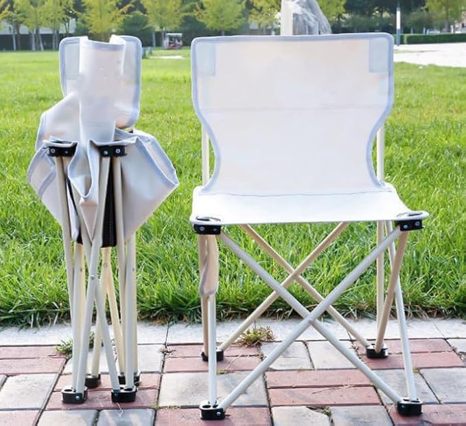 Folding Camping Chair for Small man, Portable Outdoor Backpacking Chair for Hiking, Picnic, Camping, Beach, Ultralight Compact Camping Chair with Carry Bag, 23"D x 14.2"W x 14.2"H (Beige)