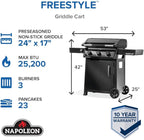 Freestyle™ 24 Inch Pre-seasoned Non-Stick Griddle, Propane