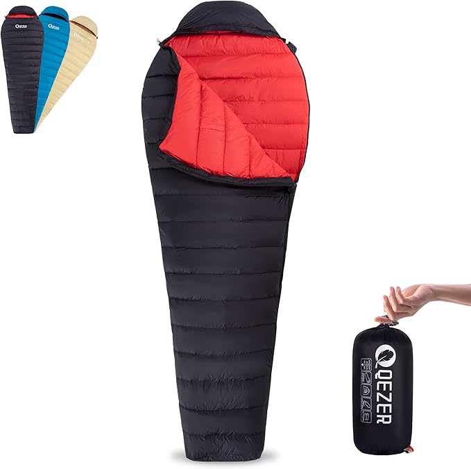 Ultralight Down Sleeping Bag for Adults with 600 Fill Power, Compact Sleeping Bag for Backpacking, Hiking and Camping