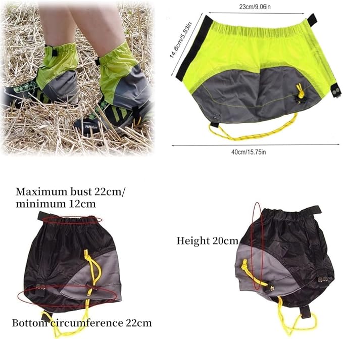 Waterproof Gators for Hiking Boots and Shoes Lightweight Adjustable Leg Gaiters for Men Women Gaiters for Hiking Snowshoeing