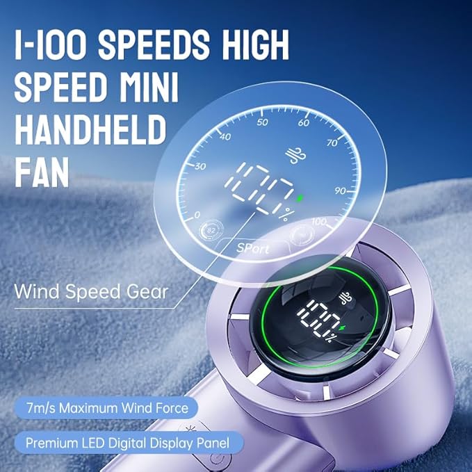 Mini Turbo Jet Fan: Portable Small Pocket Handheld Personal Rechargeable Battery Operated USB Charger Keeping Cool In Hot Weather For Travel Beach(purple)