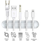 INCHOR Cord Organizer, Clear Cable Clips Cable Management, Cable Organizers USB Cable Holder Wire Organizer Cord Clips, 2 Packs Cord Holder for Desk Car Home and Office (5, 3 Slots)