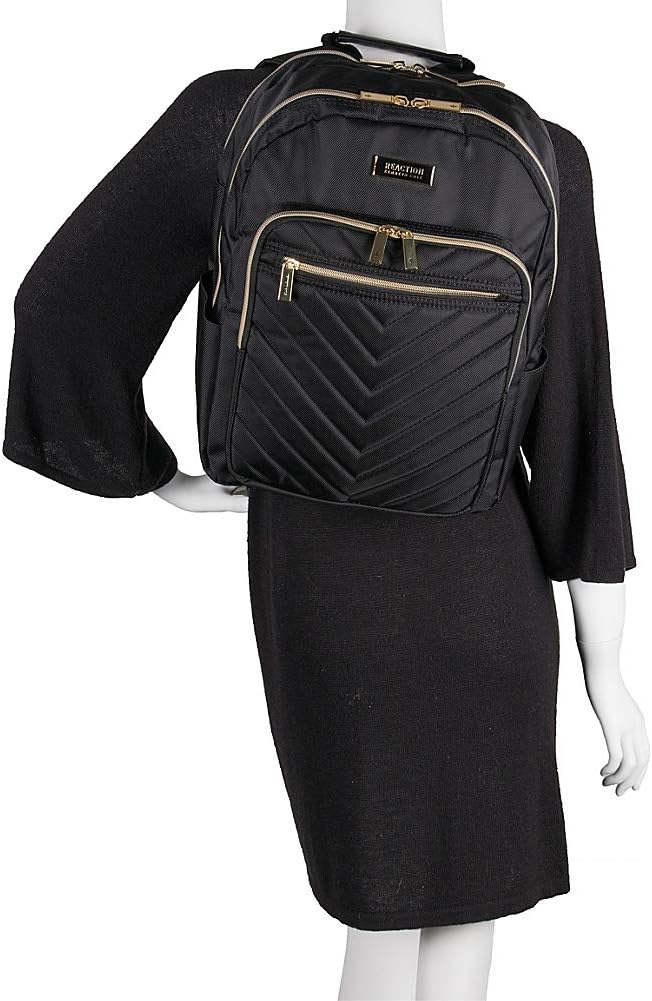 Kenneth Cole REACTION Women's Chelsea Chevron 15" Laptop and Tablet Backpack, Black