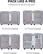 6 Set Compression Packing Cubes for Travel, Large Medium Small Luggage Organizers (Misty Silver)