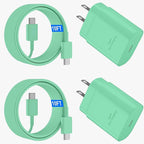 USB C Android Charger Fast Charging Cord, Super Fast Phone Chargers 10FT C to C Type Cable with 25W USBC Wall Block for Samsung Galaxy S26 S25 S24 Ultra Plus/S23/S22/S21/S20/Note 20/10, Green