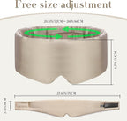 100% Mulberry Silk Sleep Mask Eye Mask for Women Man with Adjustable Band, for Side Sleeper Blackout Sleep Mask for Travel Rest and Office Large Size (Taupe)