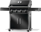 Napoleon Rogue 525 Propane Gas Grill, Black, Stainless Steel Grids, Durable 4-Burner Grill